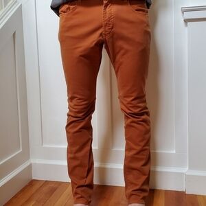 Rust Orange Slim Fit Pants